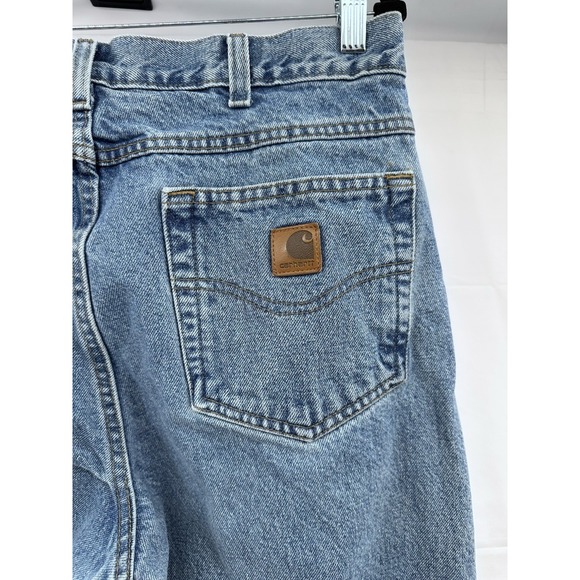 Vtg Carhartt Jeans Men's 33x36 Blue Denim Relaxed Straight Fit - Picture 6 of 12